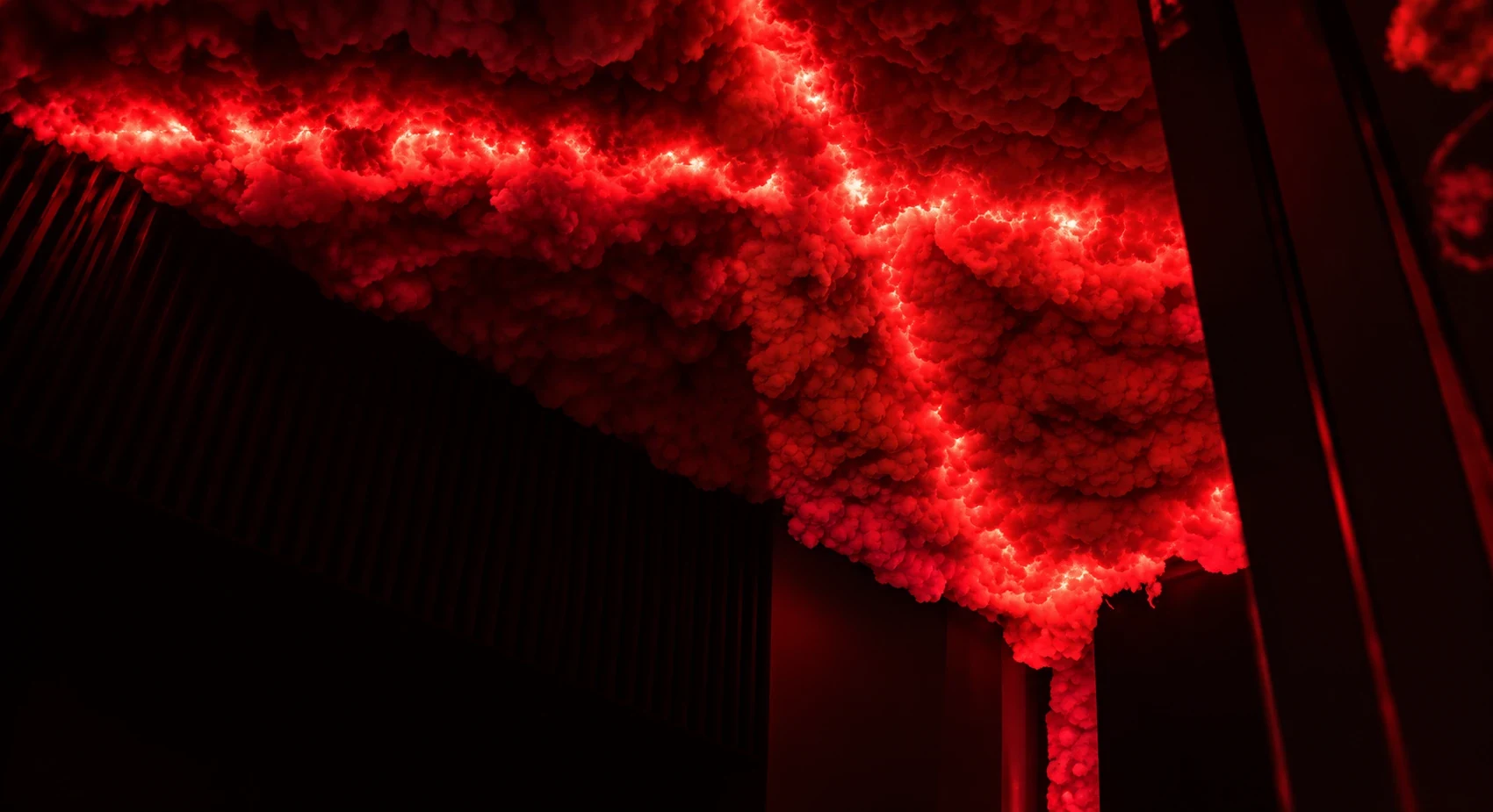 Red cloud ceiling in the Long Island room