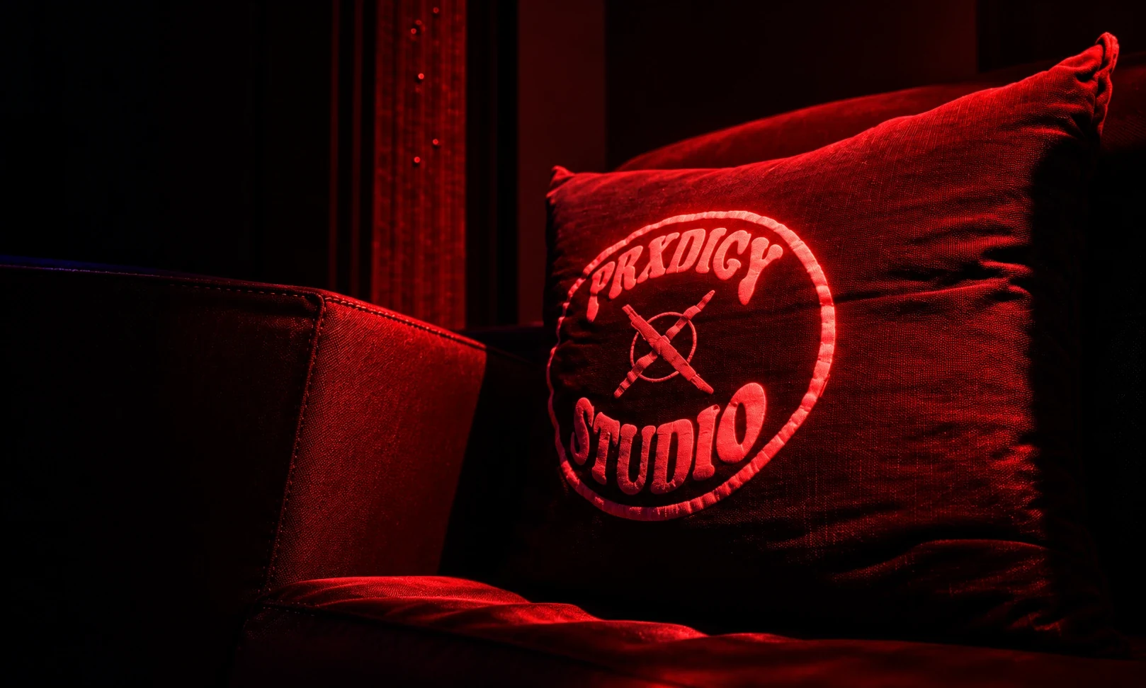 PRXDIGY Studio pillow on the couch